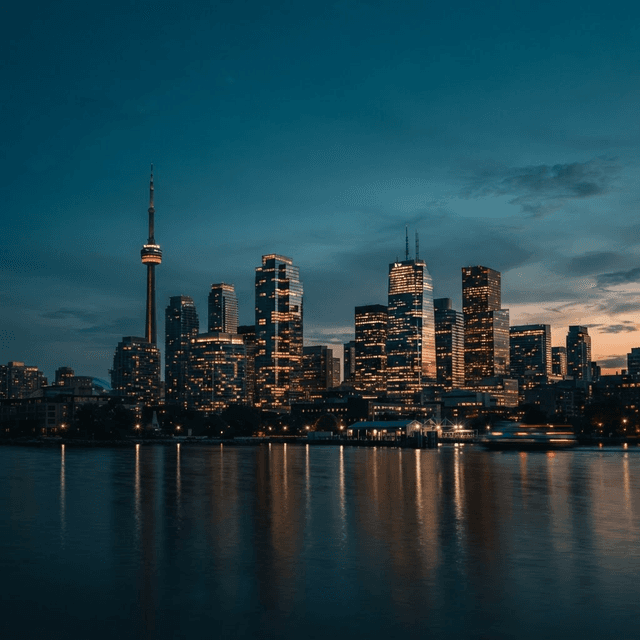 Toronto at dusk.